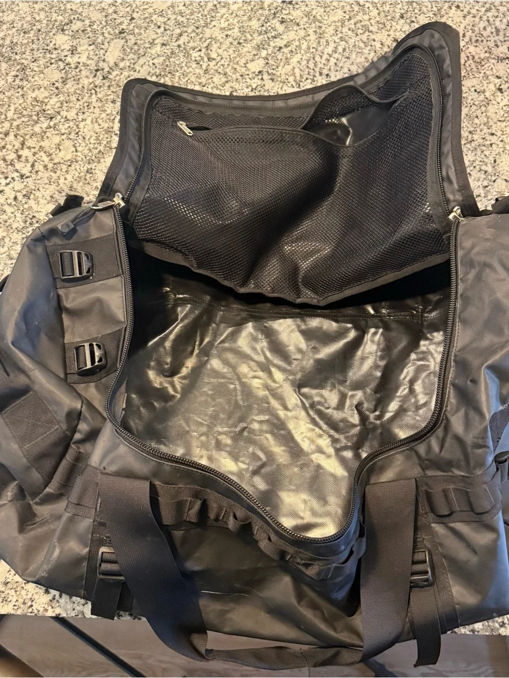 The North Face Black Duffel with White Logo